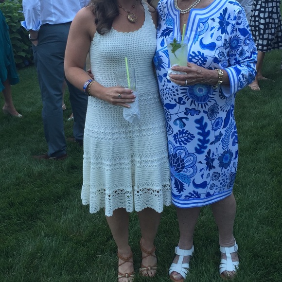 Trina Turk White Crochet Scalloped Summer Dress - Picture 3 of 11